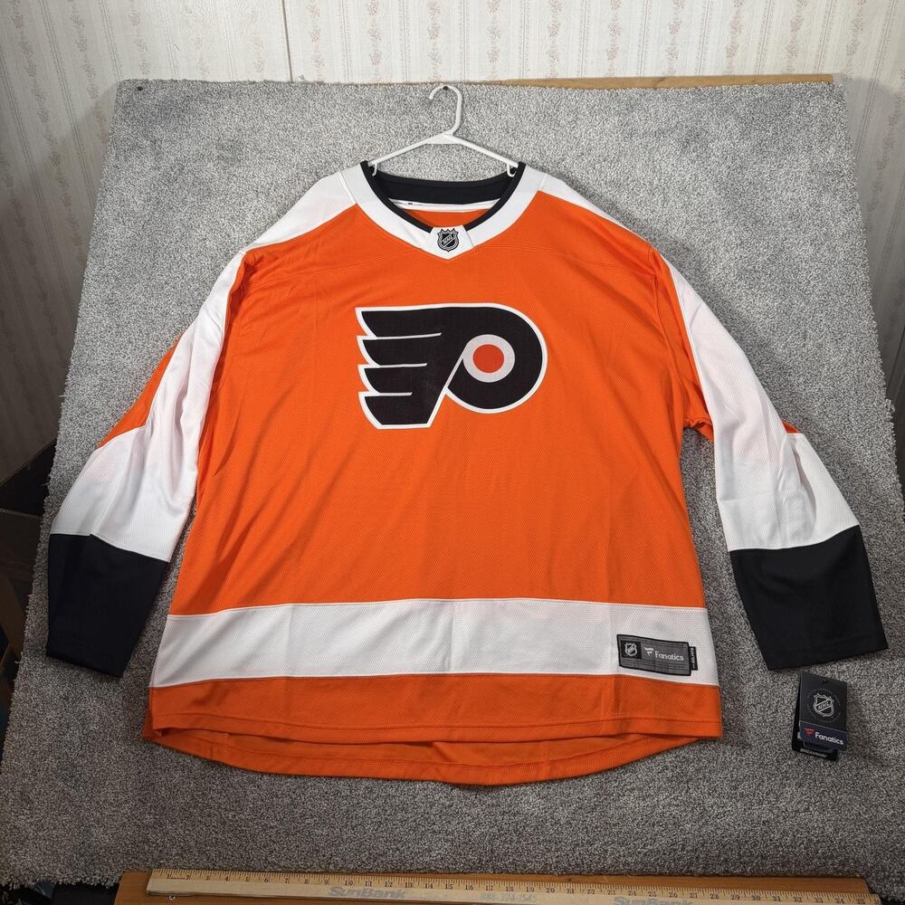 Philadelphia Flyers Jersey Mens 4XL Orange White NHL Hockey Fanatics Breakaway